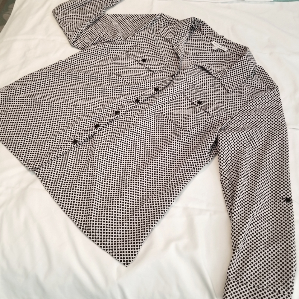 Notations tab sleeve blouse, size XL NWOT
